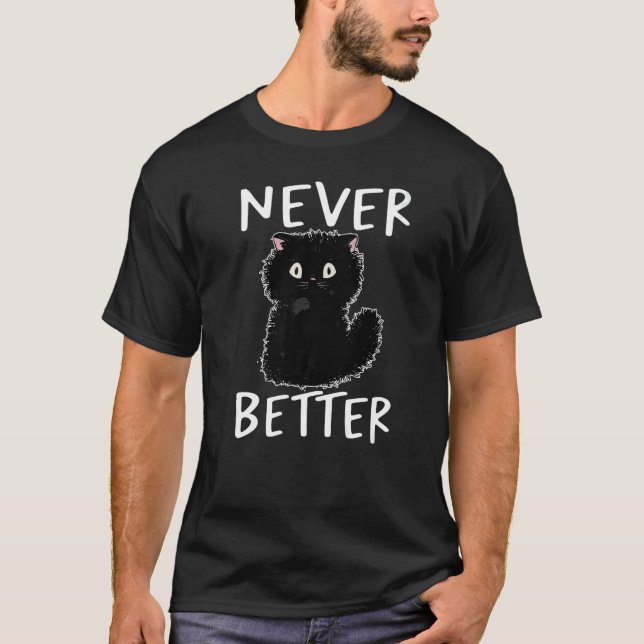 Camiseta Mãe de Gato Negro Nunca Melhor Que Seja Proprietár (Frente)