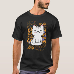 Camiseta Mãe de Gato Patinhas de Gato Fofo Adoção Perfeitam