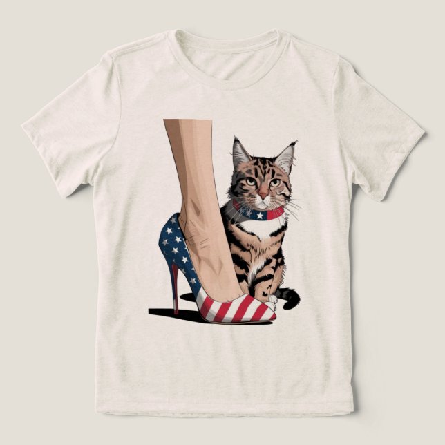 Camiseta Mãe de Gato Patriota (Design frontal)