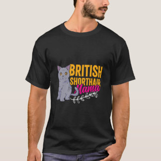 Camiseta Mãe de Gato Pelo Curto Britânico Mama Divertido Pe