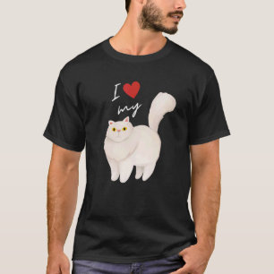 Camiseta Mãe de Gato Persa Branco Para Gato