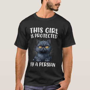 Camiseta Mãe de Gato Persa ESTA MENINA É PROTEGIDA POR UM P