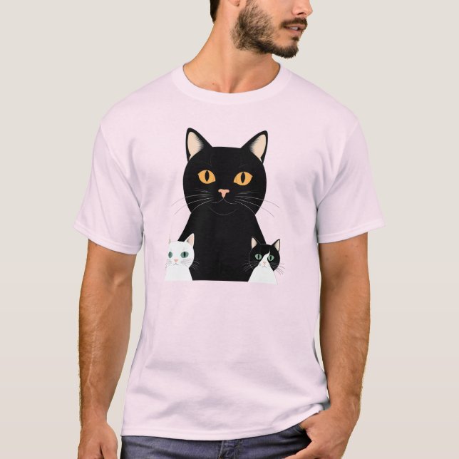 Camiseta mãe de gato preto (Frente)