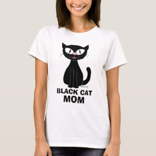 Camiseta Mãe de Gato Preto Fofa