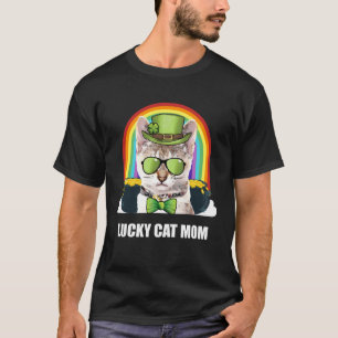 Camiseta Mãe de Gato Singapura Sortuda Dia de São Patrício