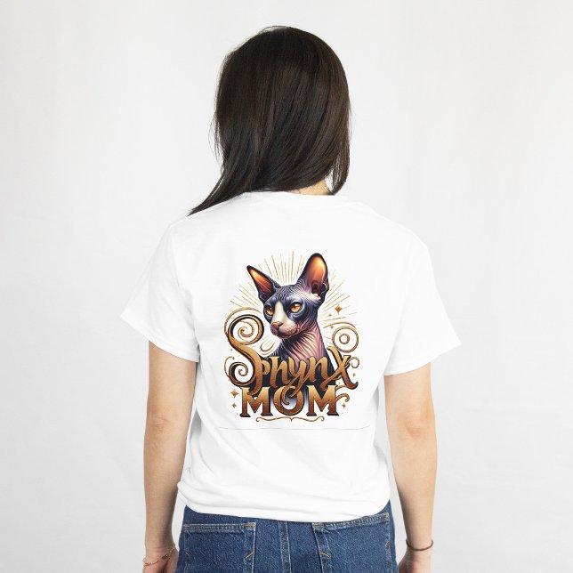 Camiseta Mãe de Gato Sphynx  (Sphynx Cat Mom Womens tshirt)