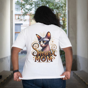 Camiseta Mãe de Gato Sphynx   Mãe de Gato Sem Pelo Feminino