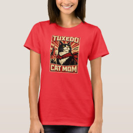 Camiseta Mãe de Gato Tuxedo Vintage Retro