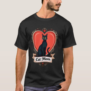 Camiseta Mãe de Gato Vintage Engraçado Gata Preta Avó Mãe I