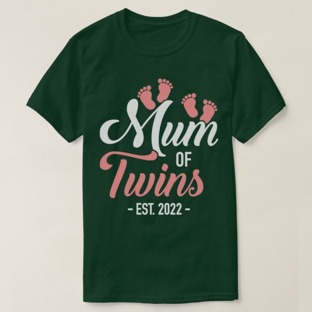 Camiseta Mãe de gêmeos 2022 para anúncio de gravidez (Frente do Design)