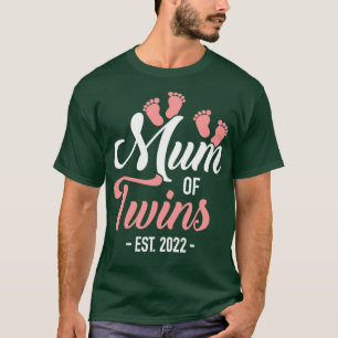 Camiseta Mãe de gêmeos 2022 para anúncio de gravidez