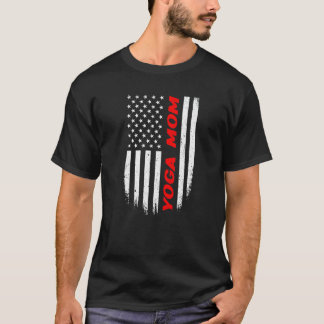 Camiseta Mãe de Ioga da Bandeira dos EUA de 4 de Julho