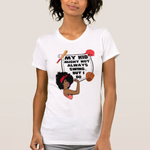 Camiseta Mãe de jogador de beisebol engraçada MEU FILHO POD