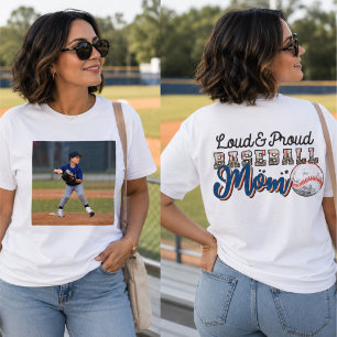 Camiseta Mãe de jogador de beisebol orgulhosa e barulhenta,
