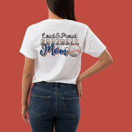 Camiseta Mãe de jogador de beisebol orgulhosa e barulhenta,