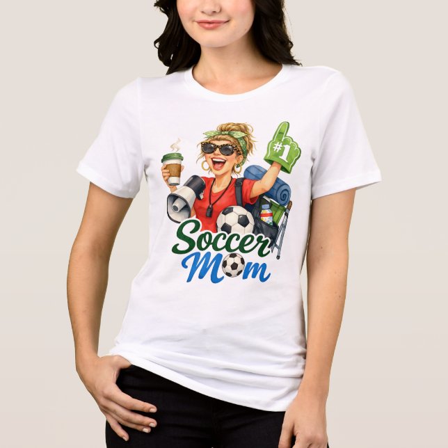 Camiseta Mãe de jogador de futebol engraçada  (Frente)