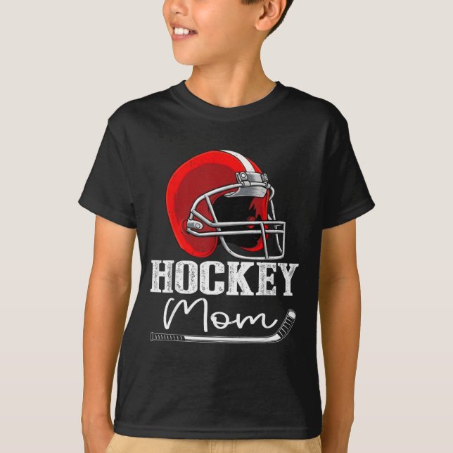 Camiseta Mãe de jogador de hóquei engraçada (Frente)