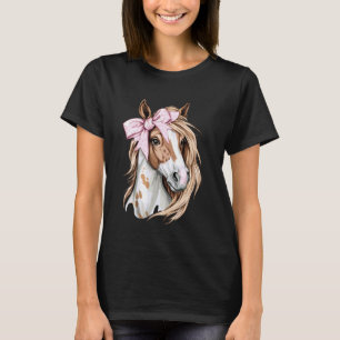 Camiseta Mãe de Menina Cavalo Appaloosa com Laço Coquette R
