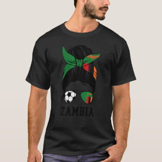 Camiseta Mãe de Menina de Futebol Zambiana Coque Desarrumad