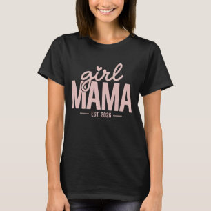 Camiseta Mãe de Menina Est 2026 Revelação de Gravidez Mãe P