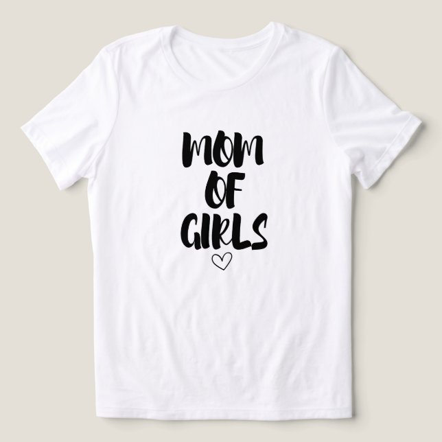 Camiseta Mãe de Meninas com Camisa-T de Dia de as mães Card (Design frontal)
