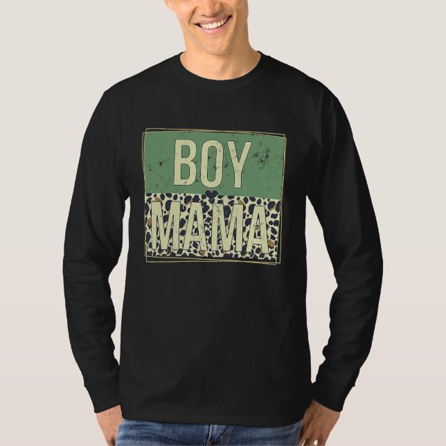 Camiseta Mãe de Menino Leopardo Dia das Mães (Frente)