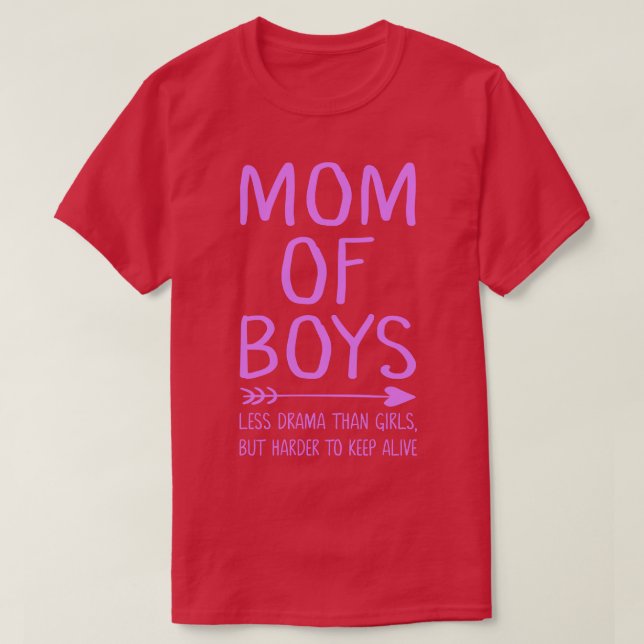 Camiseta Mãe de meninos menos drama que garotas mas mais di (Frente do Design)