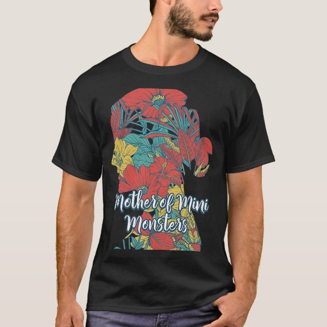 Camiseta Mãe de Mini Monstros Toddler Mãe Mamãe Crianças (Frente)