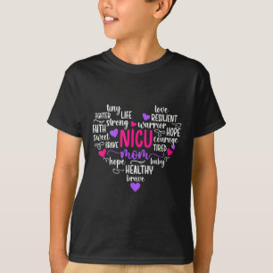 Camiseta Mãe de Nicu Coração Micro Preemie Bebê Mãe De Nicu