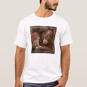 Camiseta Mãe de orangotango e bebê no zoológico
