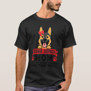 Camiseta Mãe de Pastor Alemão Eu Amo Cachorro Dono de Pet
