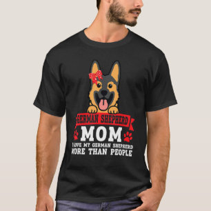 Camiseta Mãe de Pastor Alemão Eu Amo Cachorro Dono de Pet
