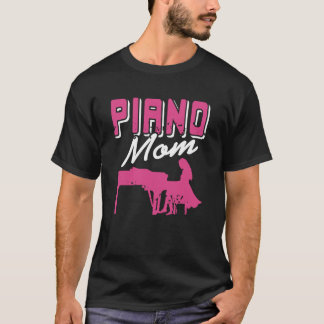 Camiseta Mãe de Piano Vida Musical Mulheres Fortes por trás