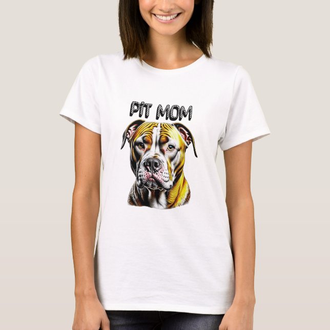 Camiseta Mãe de Pit Bull | Amante de Cachorro  (Frente)
