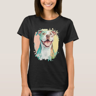 Camiseta Mãe de Pit Bull Amante de Cachorro Arte Colorida d