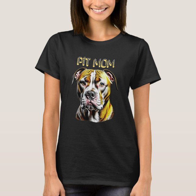 Camiseta Mãe de Pit Bull | Amante de Cachorros  (Frente)
