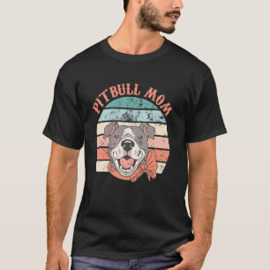 Camiseta Mãe de Pitbull Vintage Retro Engraçado