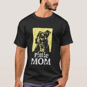 Camiseta Mãe de Pittie Fofa da Moda Mãe de Pitbull Amante d