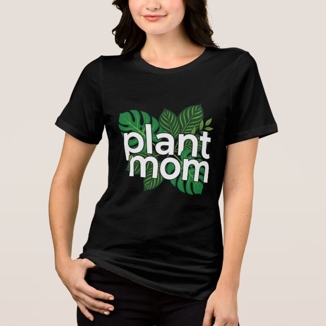 Camiseta Mãe de Planta Letreiro Moderno em Bloco Tropical M (Frente)
