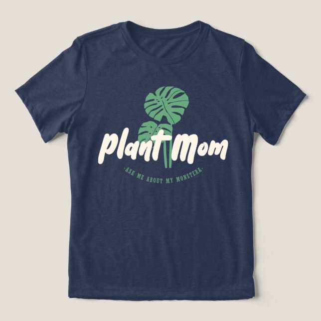 Camiseta Mãe de Planta - Pergunte-me sobre a minha monstera (Design frontal)