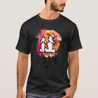 Camiseta mãe de poodle e amantes de poodle coloridos