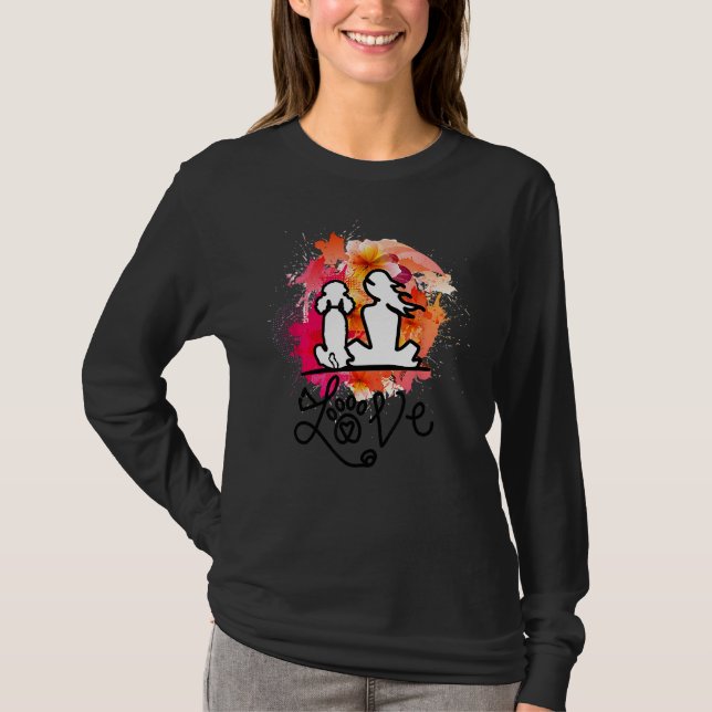 Camiseta mãe de poodle e amantes de poodle coloridos (Frente)