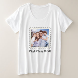 Camiseta Mãe de primeira classe Melhor Mãe Foto do Quadrado