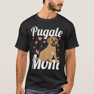 Camiseta Mãe de Puggle Cachorro Dia das Mães Dono de Cachor