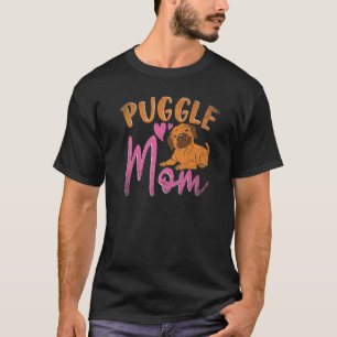 Camiseta Mãe de Puggle Cachorro Dono de Cachorro Dia das Mã