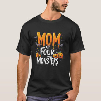 Camiseta Mãe de Quatro Monstros de Arte Halloween