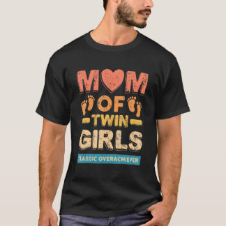 Camiseta Mãe De Raparigas Gêmeas, Gêmeas Clássicas E Soberd