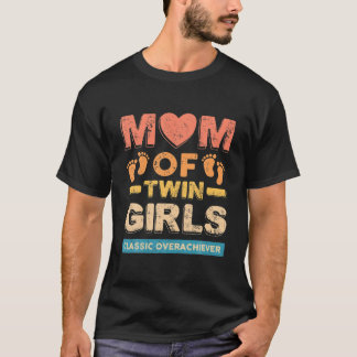 Camiseta Mãe De Raparigas Gêmeas, Gêmeas Clássicas E Soberd