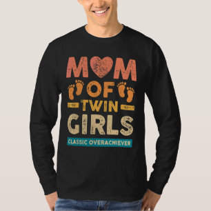 Camiseta Mãe De Raparigas Gêmeas, Gêmeas Clássicas E Soberd