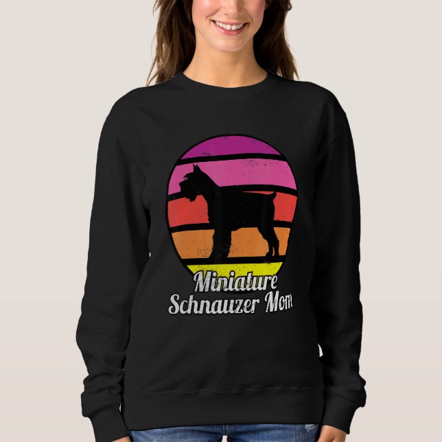 Camiseta Mãe de Schnauzer Miniatura I Retro Mini Schnauzer (Frente)